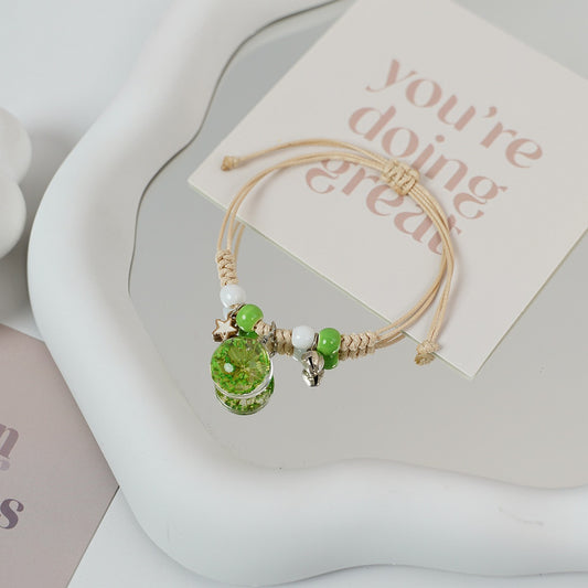Ceramic Floral Charm Bracelet for Women