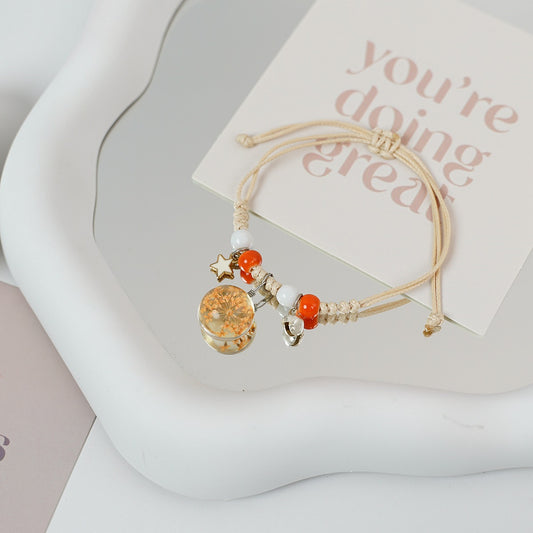Ceramic Floral Charm Bracelet for Women