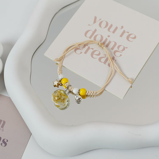 Ceramic Floral Charm Bracelet for Women
