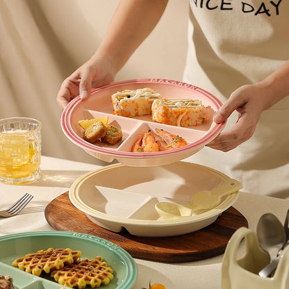 Ceramic grid-shaped dinner plate