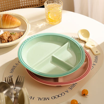 Ceramic grid-shaped dinner plate
