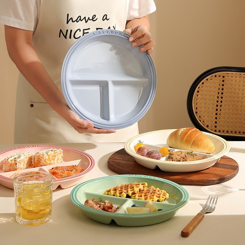 Ceramic grid-shaped dinner plate