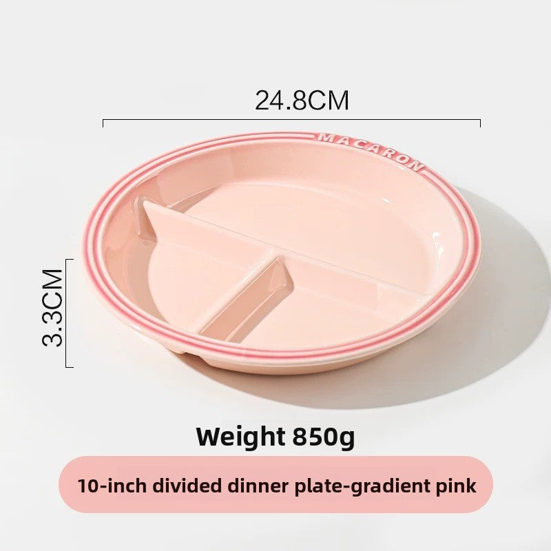 Ceramic grid-shaped dinner plate
