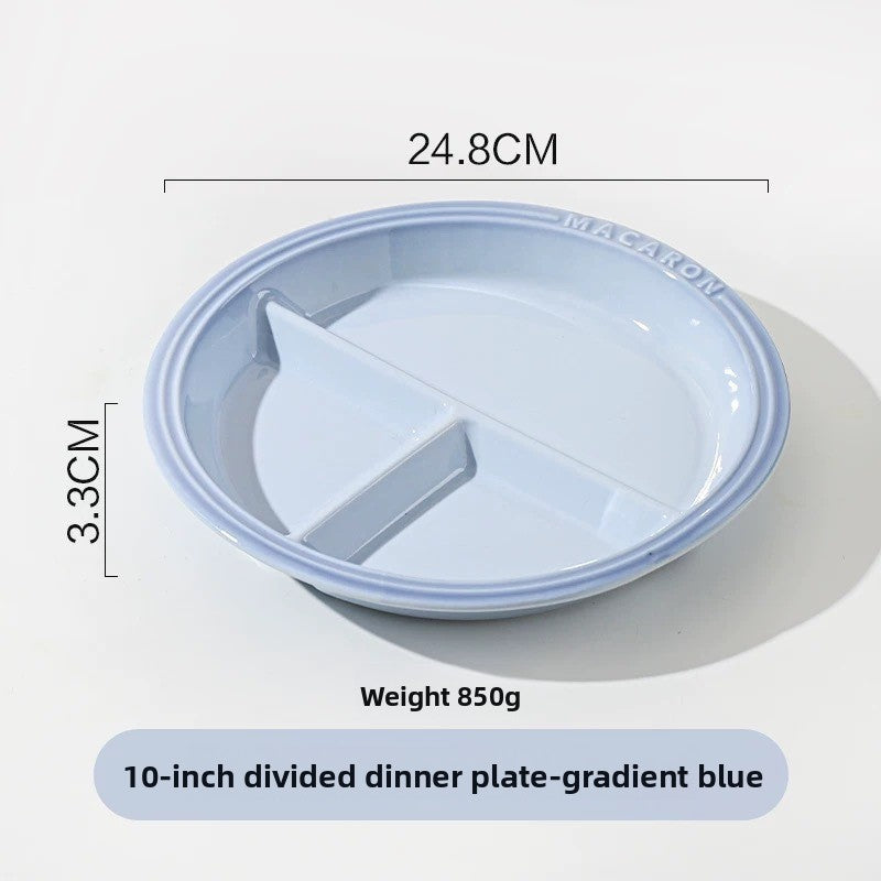 Ceramic grid-shaped dinner plate