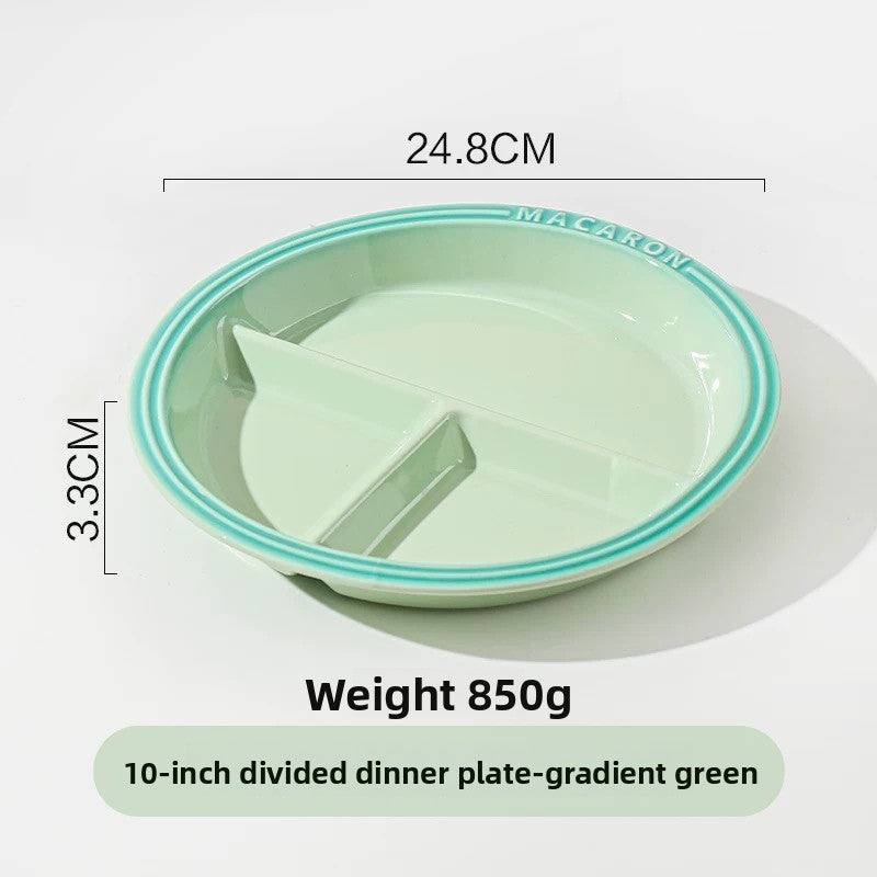 Ceramic grid-shaped dinner plate