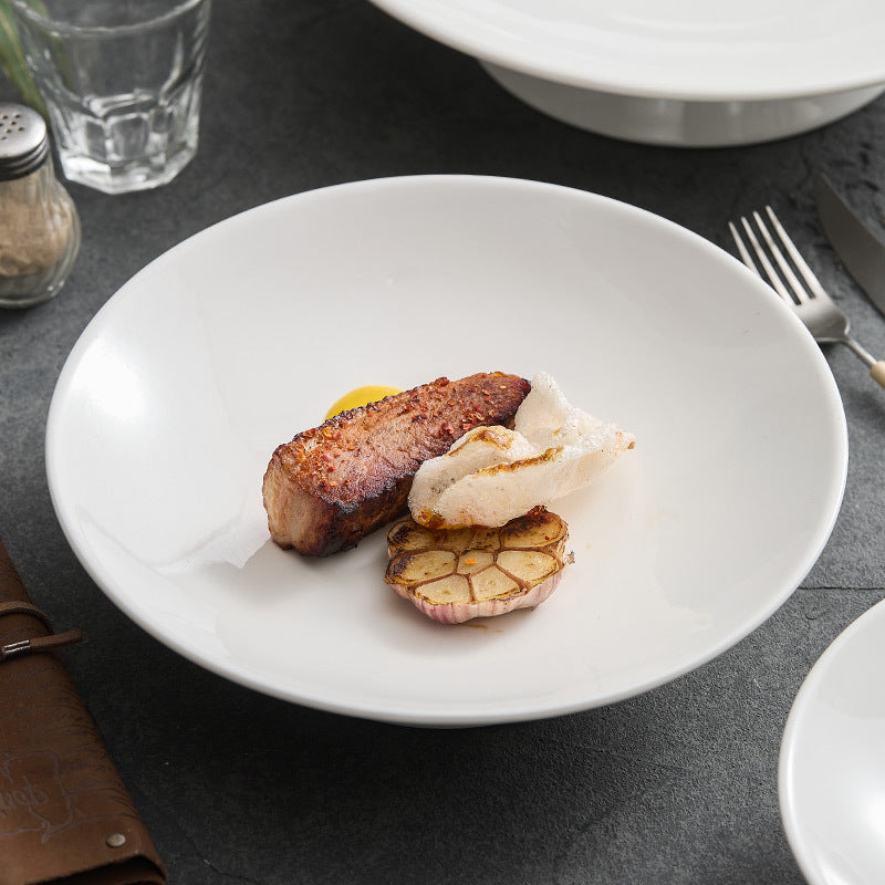 Ceramic high-sided serving dish for cold dishes