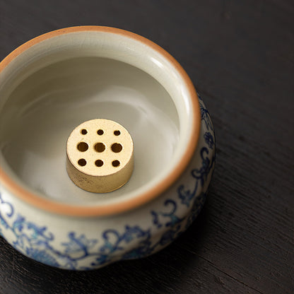 Ceramic Incense Burner with Copper Tray