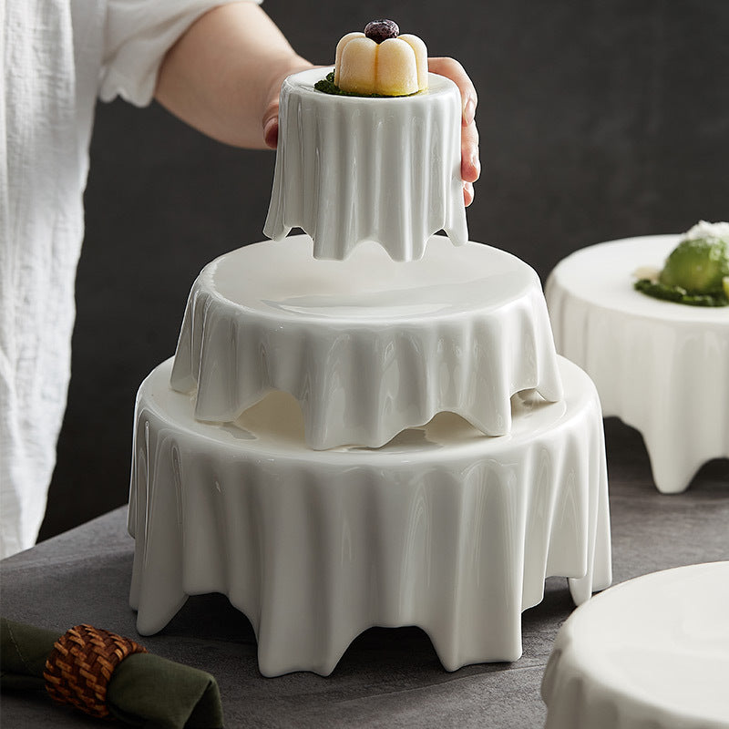Ceramic Irregular Shape White Plate