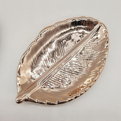 Ceramic leaf jewelry tray