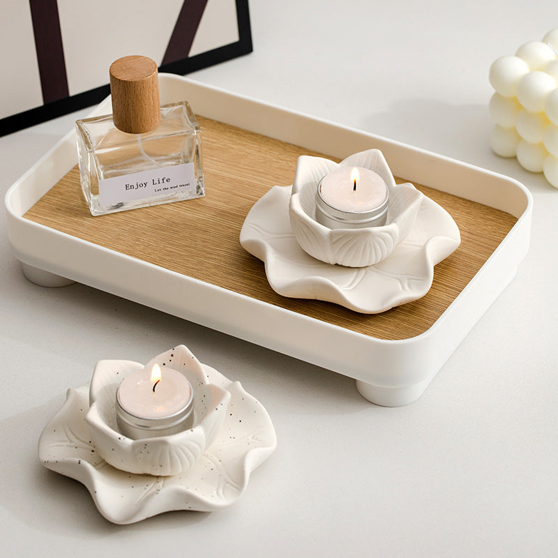 Ceramic Lotus Candle Holder