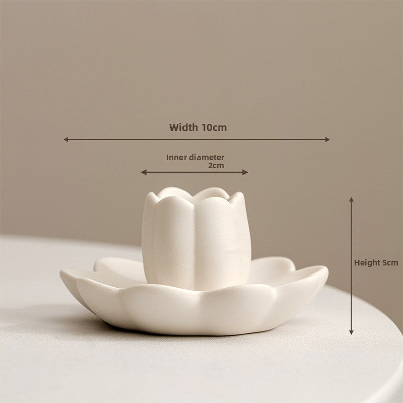 Ceramic Lotus Candle Holder