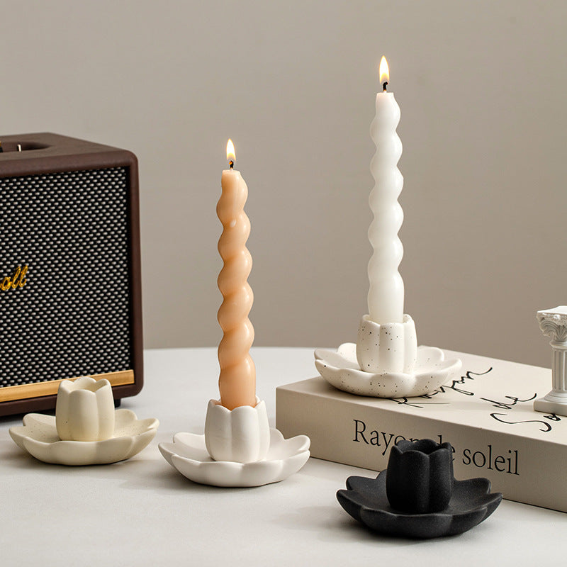 Ceramic Lotus Candle Holder