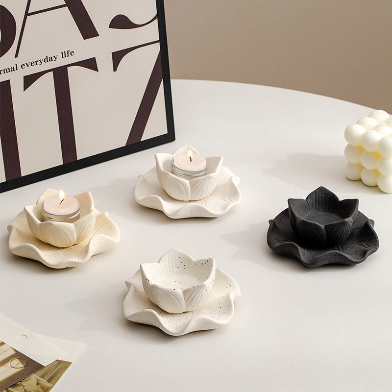Ceramic Lotus Candle Holder