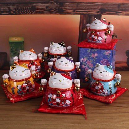 Ceramic Lucky Cat Decorative Ornament