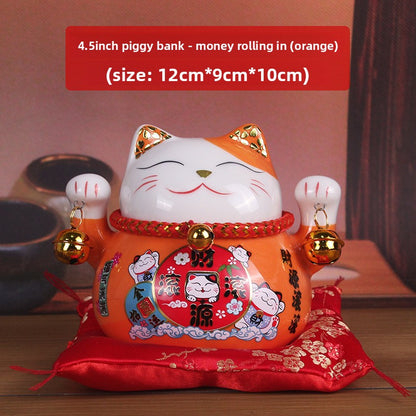 Ceramic Lucky Cat Decorative Ornament