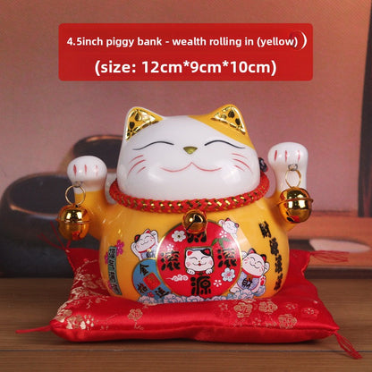 Ceramic Lucky Cat Decorative Ornament