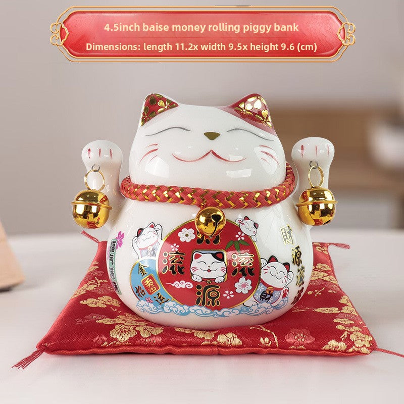 Ceramic Lucky Cat Decorative Ornament