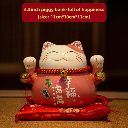 Ceramic Lucky Cat Decorative Ornament