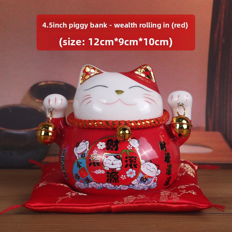 Ceramic Lucky Cat Decorative Ornament