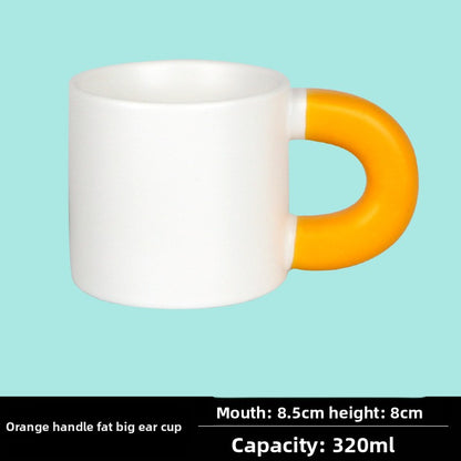 Ceramic Mug with Big Ear Handle