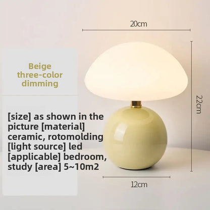 Ceramic Mushroom Night Light Table Lamp