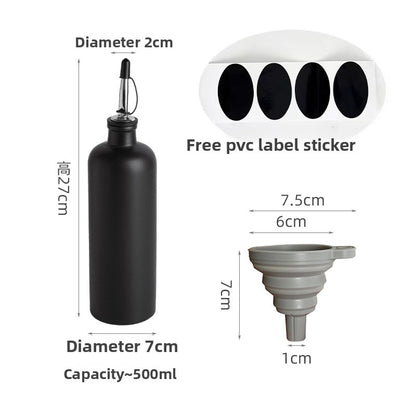 Ceramic Oil Bottle with Leak-Proof Lid and Funnel