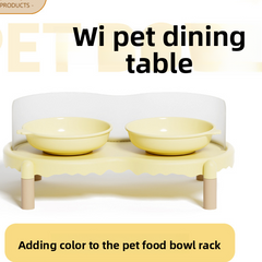2pcs Yellow Paw-Handle Bowl Yellow Bubble Rack Wo