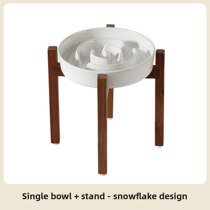 Ceramic Slow Feed Pet Bowl with Non-Slip Base