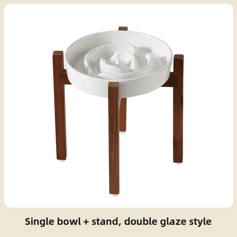 Ceramic Slow Feed Pet Bowl with Non-Slip Base