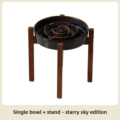 Ceramic Slow Feed Pet Bowl with Non-Slip Base