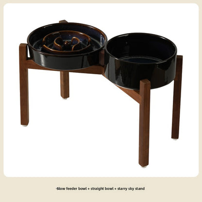 Ceramic Slow Feed Pet Bowl with Non-Slip Base