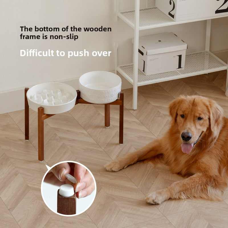 Ceramic Slow Feed Pet Bowl with Non-Slip Base