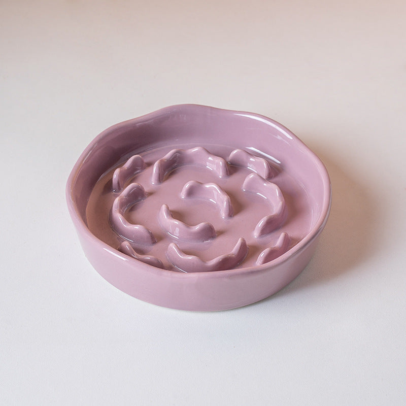 Ceramic Slow Feeder Pet Bowl with Anti-Choke Design