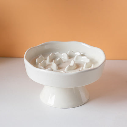 Ceramic Slow Feeder Pet Bowl with Anti-Choke Design