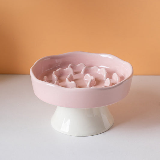 Ceramic Slow Feeder Pet Bowl with Anti-Choke Design
