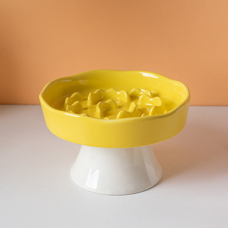 Ceramic Slow Feeder Pet Bowl with Anti-Choke Design