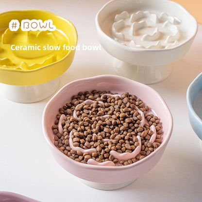 Ceramic Slow Feeder Pet Bowl with Anti-Choke Design