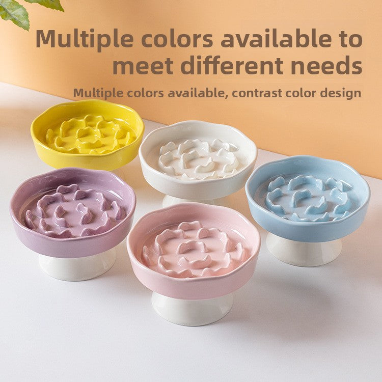 Ceramic Slow Feeder Pet Bowl with Anti-Choke Design