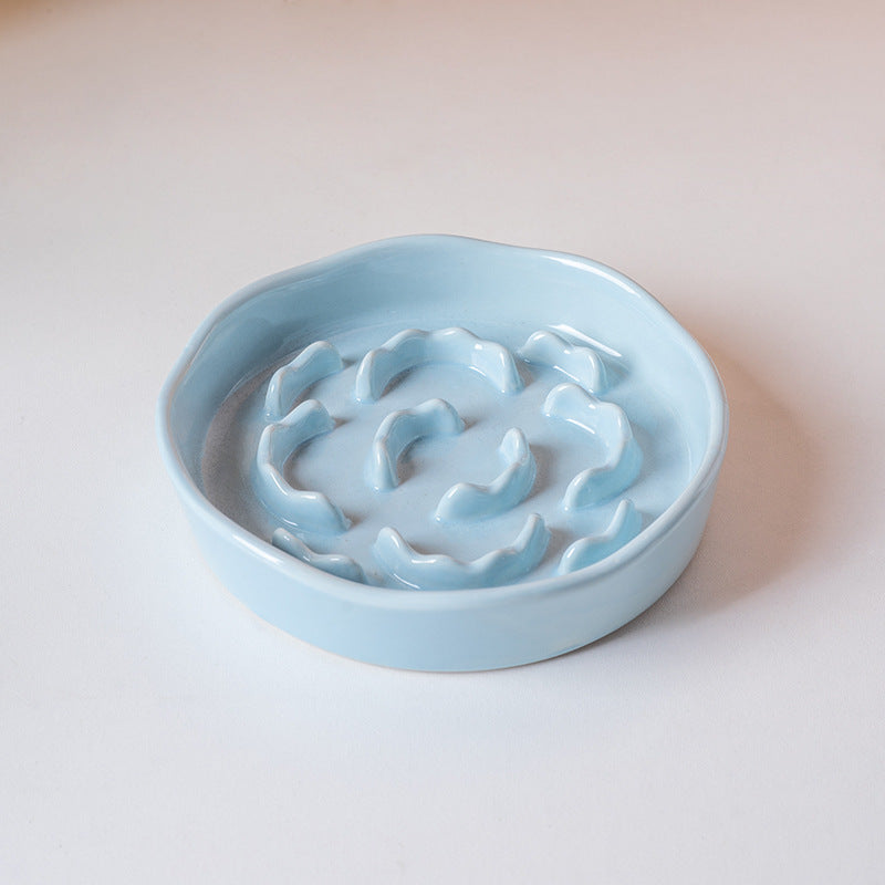 Ceramic Slow Feeder Pet Bowl with Anti-Choke Design