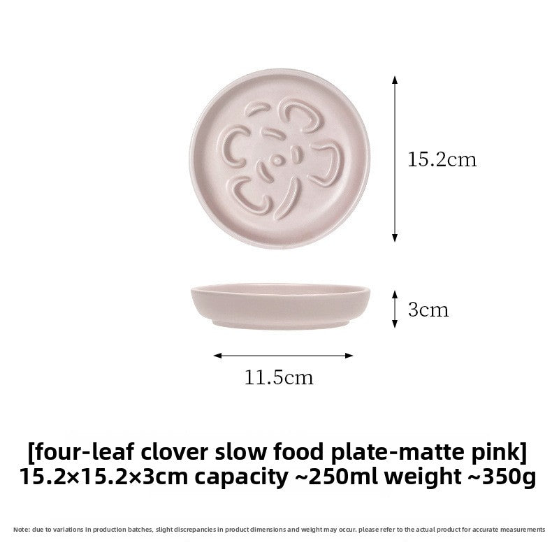 Ceramic Slow Feeder Pet Bowl with Anti-Spill Base