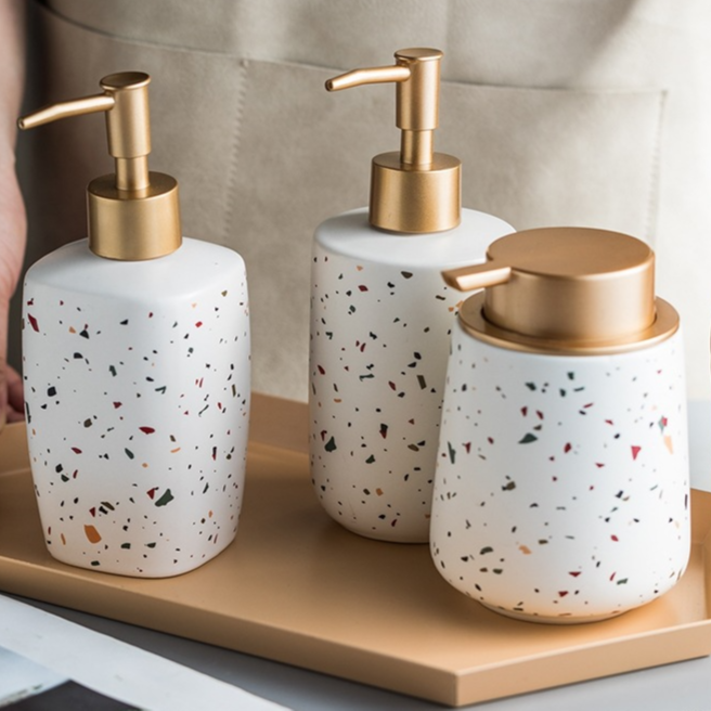 Ceramic terrazzo pattern bathroom bottle