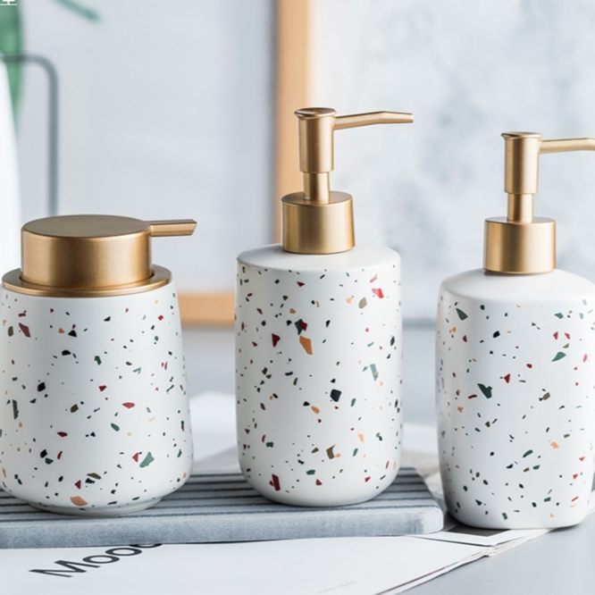 Ceramic terrazzo pattern bathroom bottle