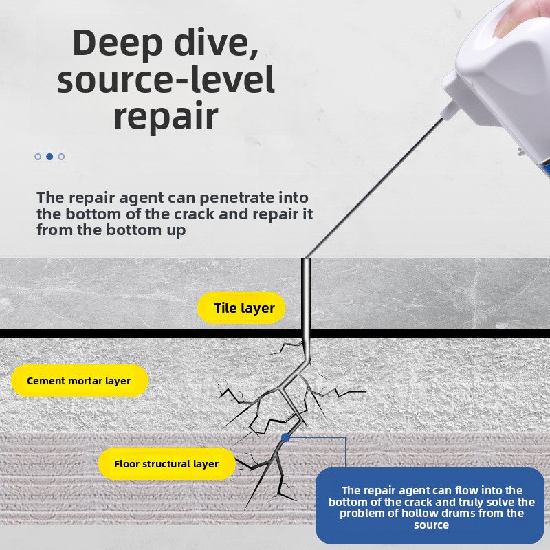 Ceramic tile hollowing special adhesive penetration repair