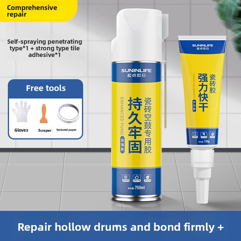 Ceramic tile hollowing special adhesive penetration repair