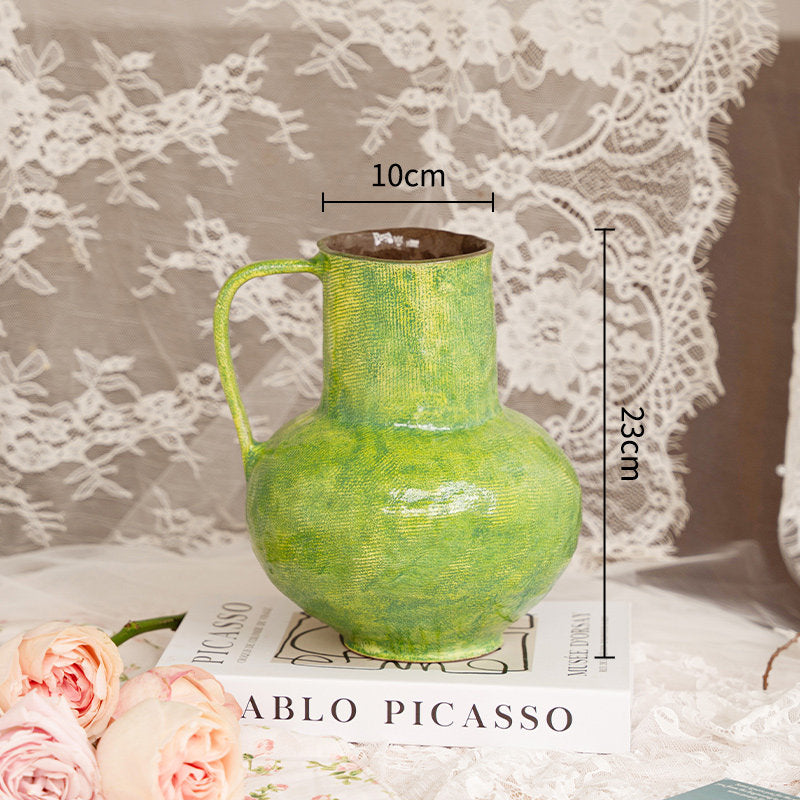 Ceramic Vase French Retro Floral Arrangement Home Decor