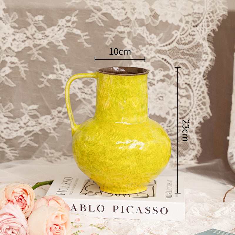 Ceramic Vase French Retro Floral Arrangement Home Decor