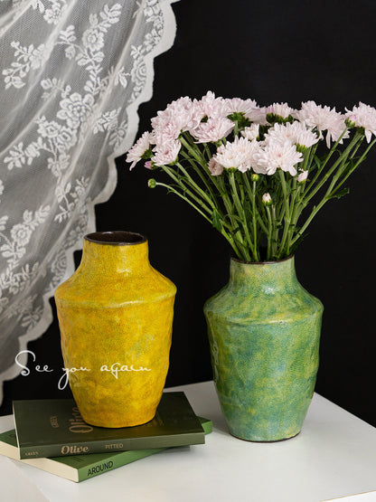 Ceramic Vase French Retro Floral Arrangement Home Decor