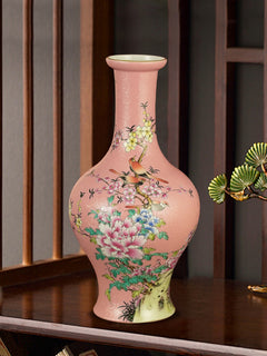 Pink Floral Prosperity Fish Tail Vase Default
