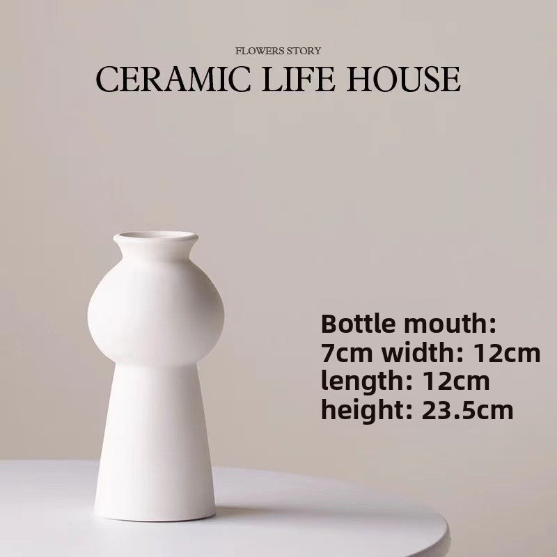 Ceramic Vase Wabi-Sabi Style Home Decoration Flower Vessel