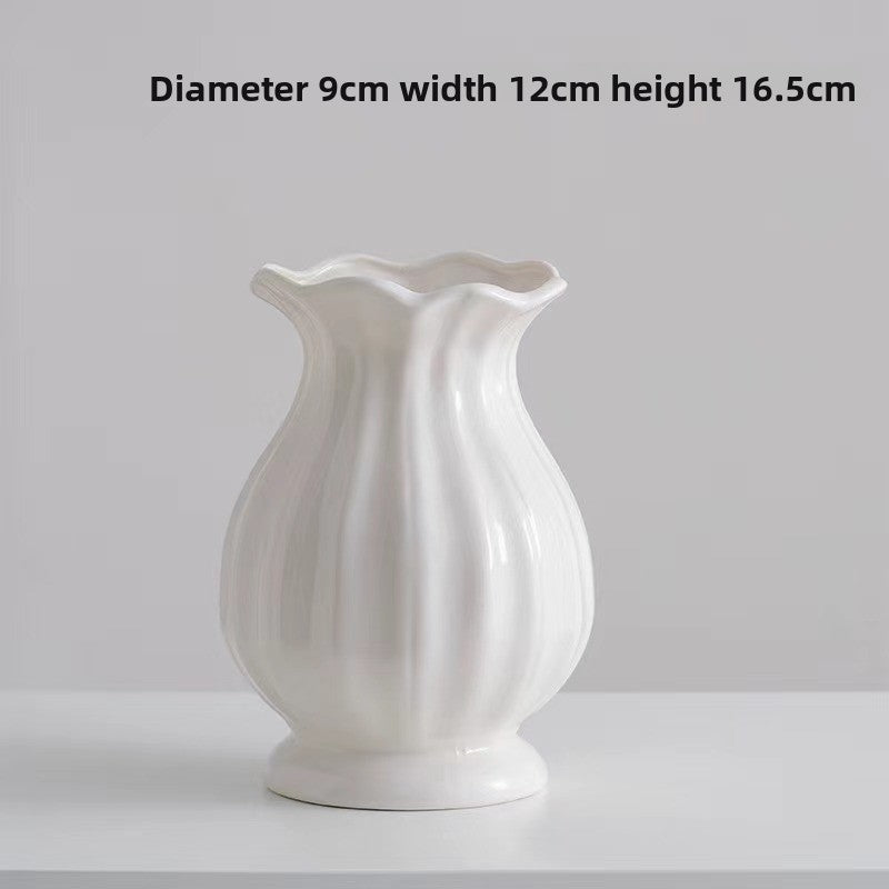 Ceramic Vase Wabi-Sabi Style Home Decoration Flower Vessel